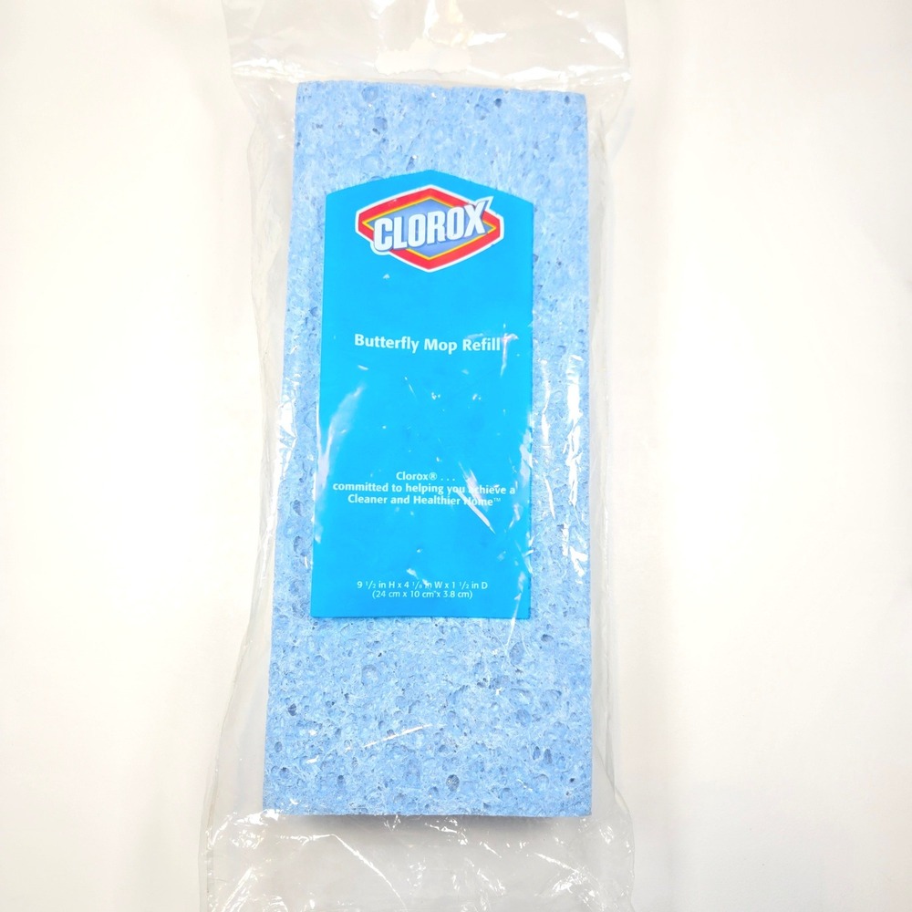 Clorox Butterfly Mop Refill Blue Sponge Super Absorbent 94100 Made in USA New